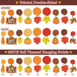 36Ct Autumn Hello Fall Party Hanging Decorationsfoil Swirls Pumpkins Maple Leaves Acorns Harvest Thanksgiving Photo Props Ideas Ceiling Door Whirls Streamers Supplies