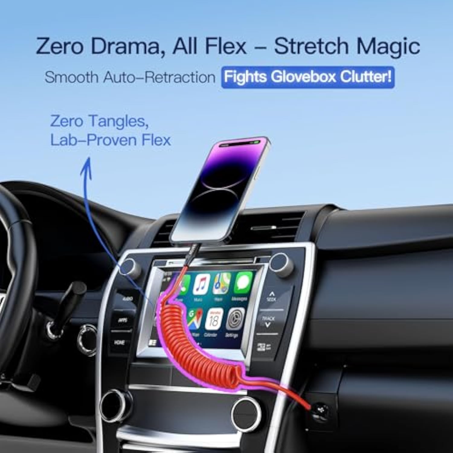 3Ft Coiled Short Usb-C To Lightning Charging Cable [Mfi Certified] 30W Pd Fast Charger Cord In Car For Iphone 14/13/12/11/Xs/8/7/6/5 Carplay, Ipad, Ipod, Red