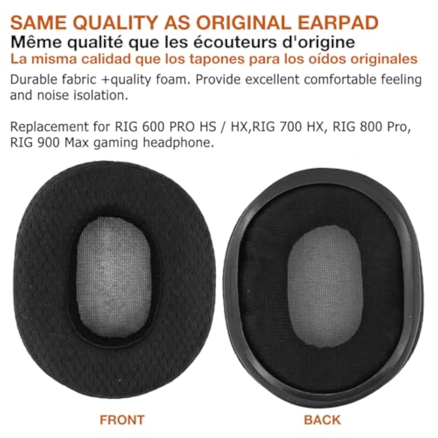 Earpad Replacement For Rig 600 Pro Hx/Hs,Rig 700 Hx, Rig 800 Pro, Rig 900 Max Gaming Headphone Ear Pad Eartips