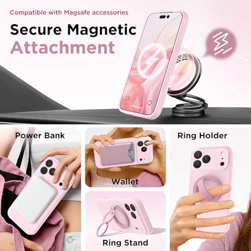Magnetic for iPhone 17 Pro Max Case, Compatible with MagSafe, [Full Camera Protection] [Screen Protector], Silicone Shockproof Phone Cover with