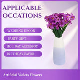 4 Bundles 18 Heads Artificial Violet Flowers, No Fade Fake Violet Artificial Flower Plant Faux Bouquet Decor For Home, Garden Party And Wedding Porch Window Box