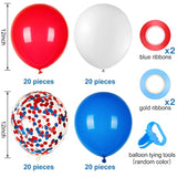 80 Pc Red, White, & Blue Latex Balloons w/ Confetti for 4th of July/Patriotic Decor