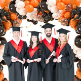 141pcs Latex Balloons with 3 Foil Balloons Orange Black White Birthday Graduation Party Decor