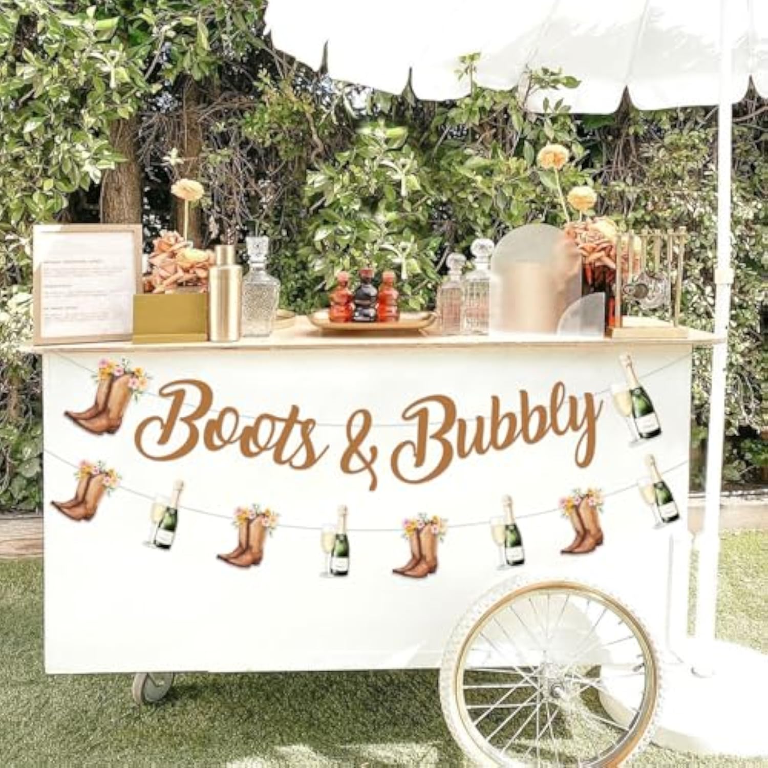 Boots And Bubbly Bridal Shower Decorations, Boots And Bubbly Banner, Boots Champagne Banner, Cowgirl Western Country Wedding Engagement Bachelorette Party Supplies