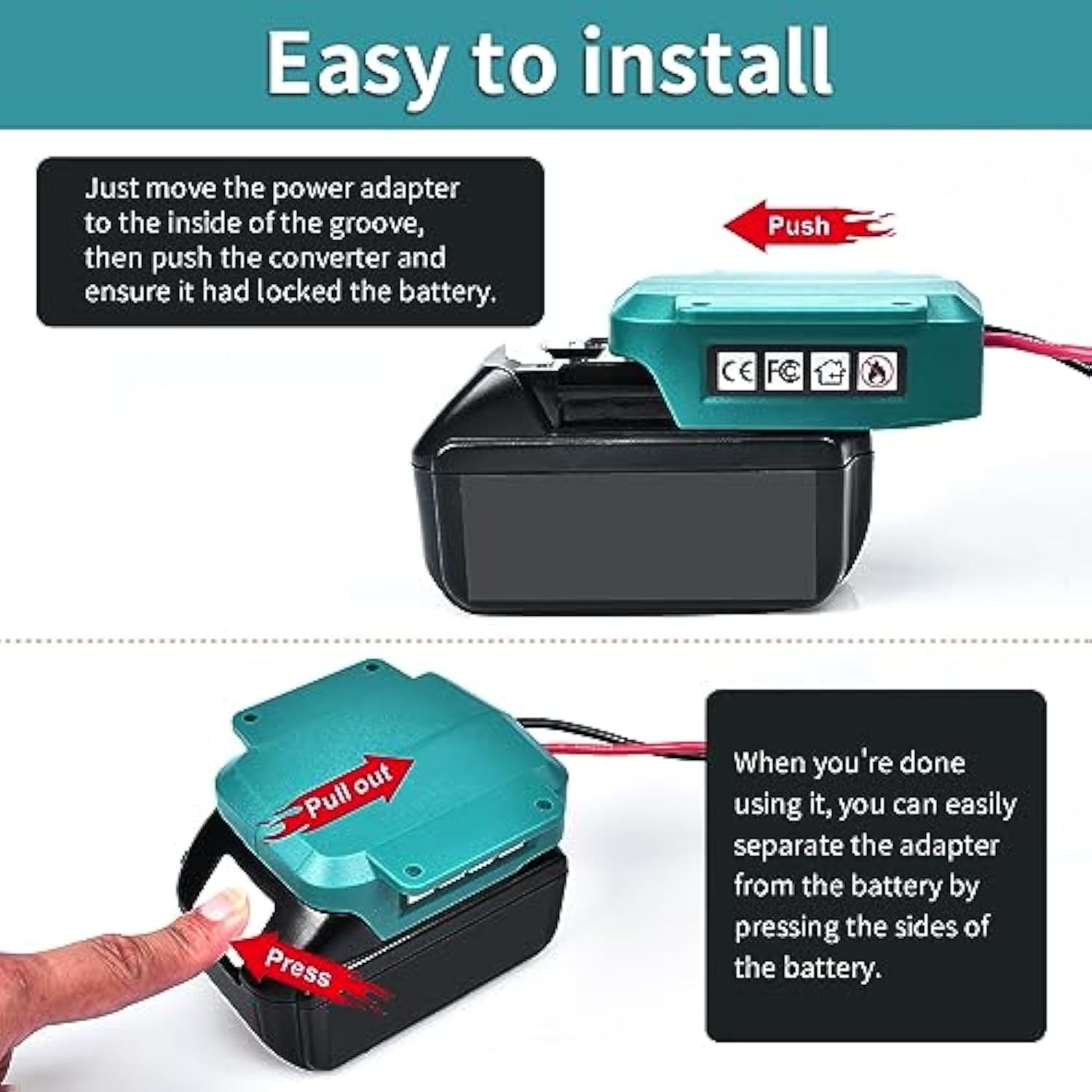 For Power Wheels Adapter Compatible With Makita 18V Battery, Power Converters With 14 Gauge Wire For Rc Toys, Robotics And Car Repair,1 Pack-Blue (No Battery)