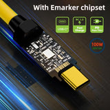 Smart LED Display USB-C USB4 Cable 20Gbps Data 100W Power 8K Video Compatible with Laptop Disk Phone Type-C Male to Male Cable (1.0m)