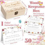 Time Capsule Box 1St Birthday Baby Time Capsule First Birthday Party Games, 1St Activities For Guests, Advice And Wishes Cards Gift Keepsake For Baby Shower Party Supplies(Wildflower)