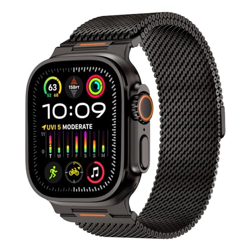 Milanese Loop Compatible with  Watch Ultra 3/2/1 Band 49mm 46mm 45mm 44mm 42mm, Magnetic Stainless Steel Strap Bands for iWatch Ultra SE 3/2/1