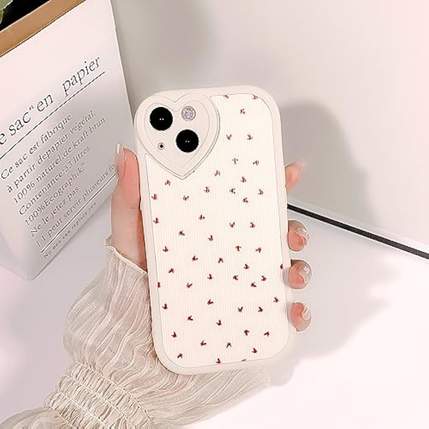 Compatible For Iphone 15 Case Cute Small Heart With Love Lens Bumper Protector For Girls Women Soft Tpu Shockproof Protective Girly For Iphone 15-Small Heart