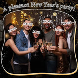 2026 Silver Glitter New Year Glasses Party Photo Prop