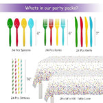 Confetti Birthday Party Supplies, Confetti Sprinkles Decorations Tableware, Plates, Napkins, Cups, Cutlery, Tablecloth, Happy Birthday Confetti Theme Table Decorations Dinnerware | Serve 24