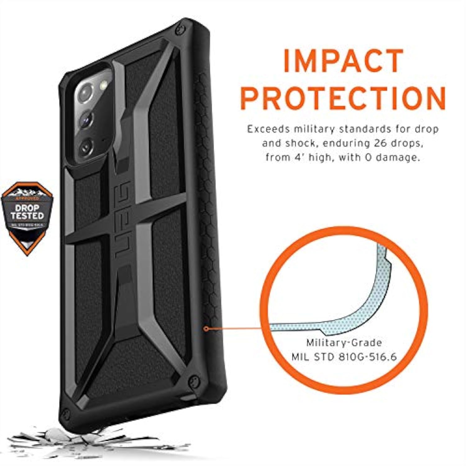 Uag Compatible With Samsung Galaxy Note20 5G Case [6.7-Inch Screen] Rugged Lightweight Slim Shockproof Monarch Protective Cover, Black