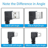 90 Degree Micro Usb Cable,25Cm Usb A Left Angle To Micro Usb Left Angle Chargi
