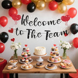 "Welcome To The Team" Banner New Employee & Staff Heart-Themed Office Party Decor