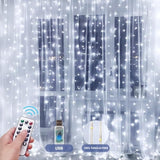 Fairy Curtain Lights Upgraded Tangle-Free Cool White Usb Plug In 8 Modes String Hanging Lights With Remote For Christmas