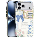 Case for iPhone 17 Pro Max - Slim Fit Anti-Scratch Phone Case for Girl Women - Christian Blue Bow God Religious (Frosted)