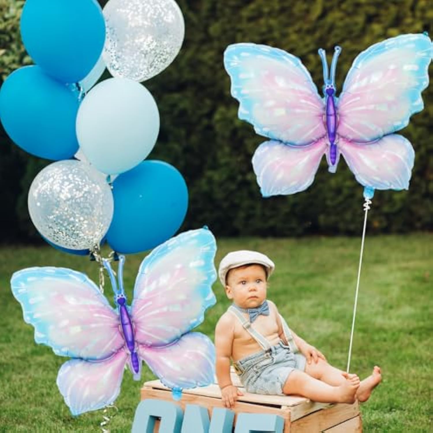 6 Pieces 39 Inches Blue Butterfly Balloons – Large Gradient Butterflies Foil Mylar Balloons For Birthdays, Garden, Spring Decorations, Butterfly-Themed Events, Baby Shower, And Wedding Party Supplies