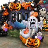 Halloween Balloon Garland Kit: Ghost, Spider, & Confetti - 128 Piece