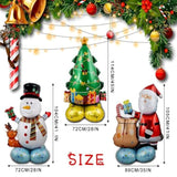 Inflatable Christmas Balloons Set with Santa, Snowman, and Christmas Tree for Decor