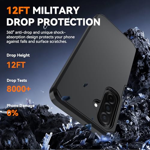 for  Galaxy A17 5g Case : with HD Screen Protector,Military-Grade Shockproof Cover Phone Silicone Durable Armor 3 in 1 Case for Galaxy A17 /