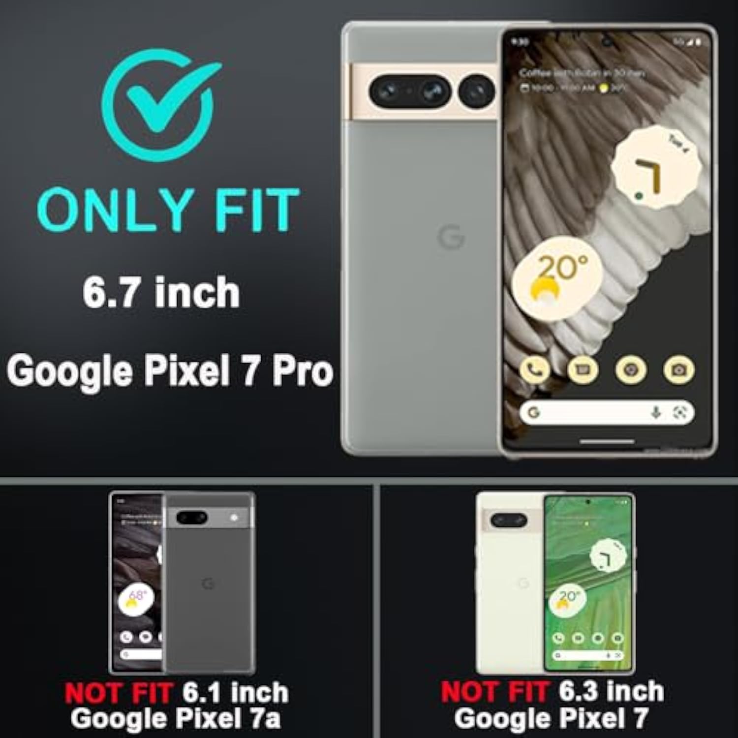 For Google Pixel 7 Pro Case With 2Pcs Self Healing Flexible Tpu Screen Protector & Camera Lens Protector, 3 In 1 Heavy Duty Shockproof/Drop Proof/Dust Proof Case (Black/Black)
