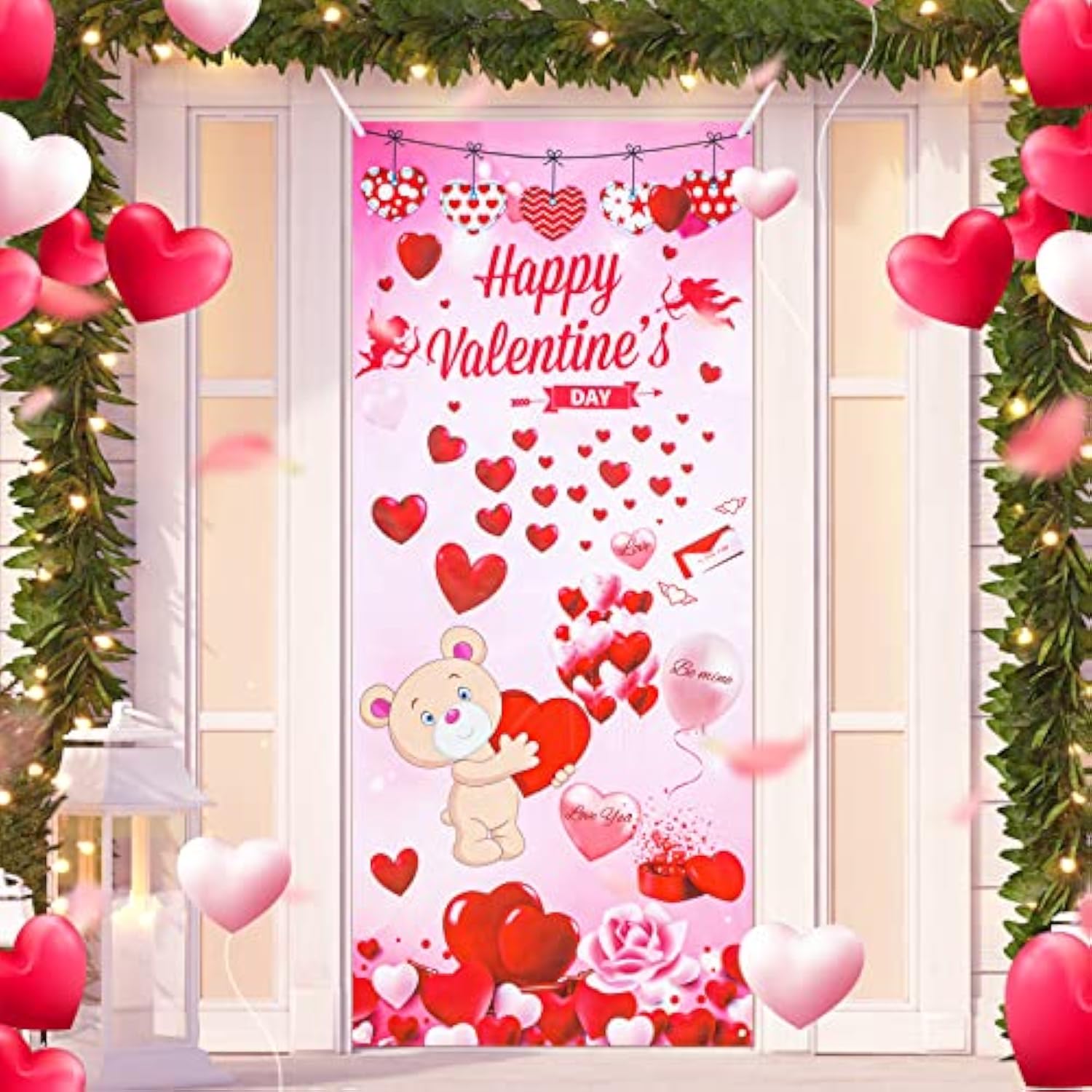 Happy Valentine'S Day Door Cover Large Fabric Valentines Day Accessori