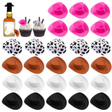 30Pcs Mini Western Cowboy Cowgirl Hats Plastic Party Accessories (Multi)