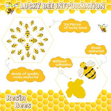 24 Sets Bee Good Luck Charm Gifts With Inspirational Story Cards And Organza Bags, Small Resin Bee Decor Pocket Favors For Teacher Appreciation Coworkers Employees Friends Holiday Party