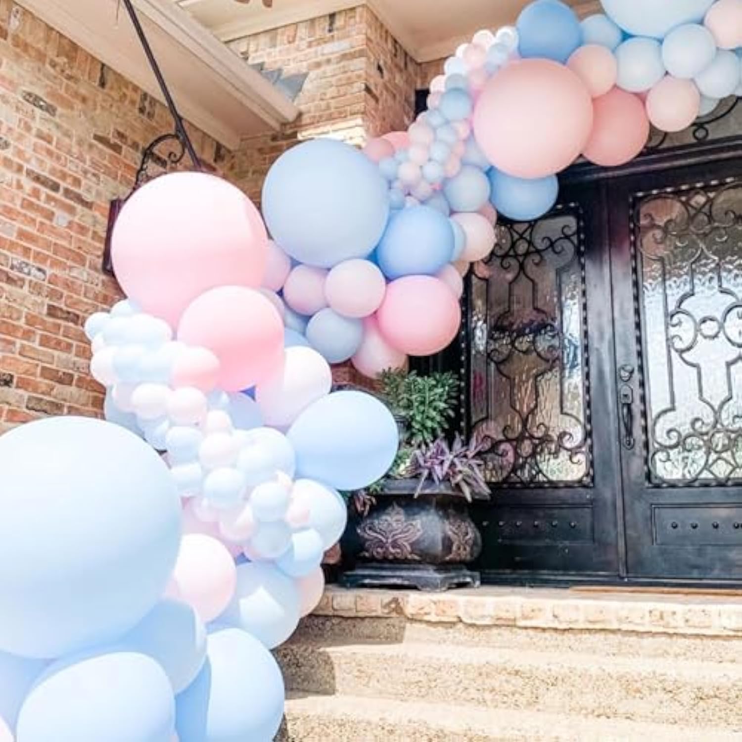 60 Pcs Macaron Pink & Blue Balloons, Metallic Baby Shower, Gender Reveal Decor