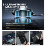 iPhone 16 Plus Case with Slide Camera Cover, Kickstand, Built-in Screen Protector, Black