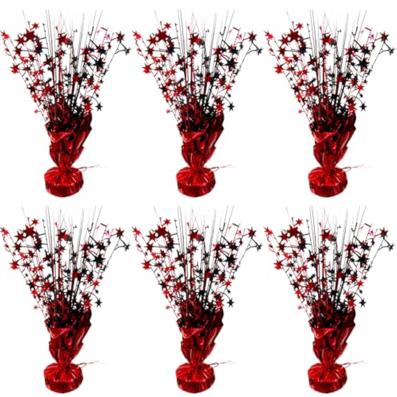 6 Pack 2026 Graduation Table Centerpieces Red Black Party Decor