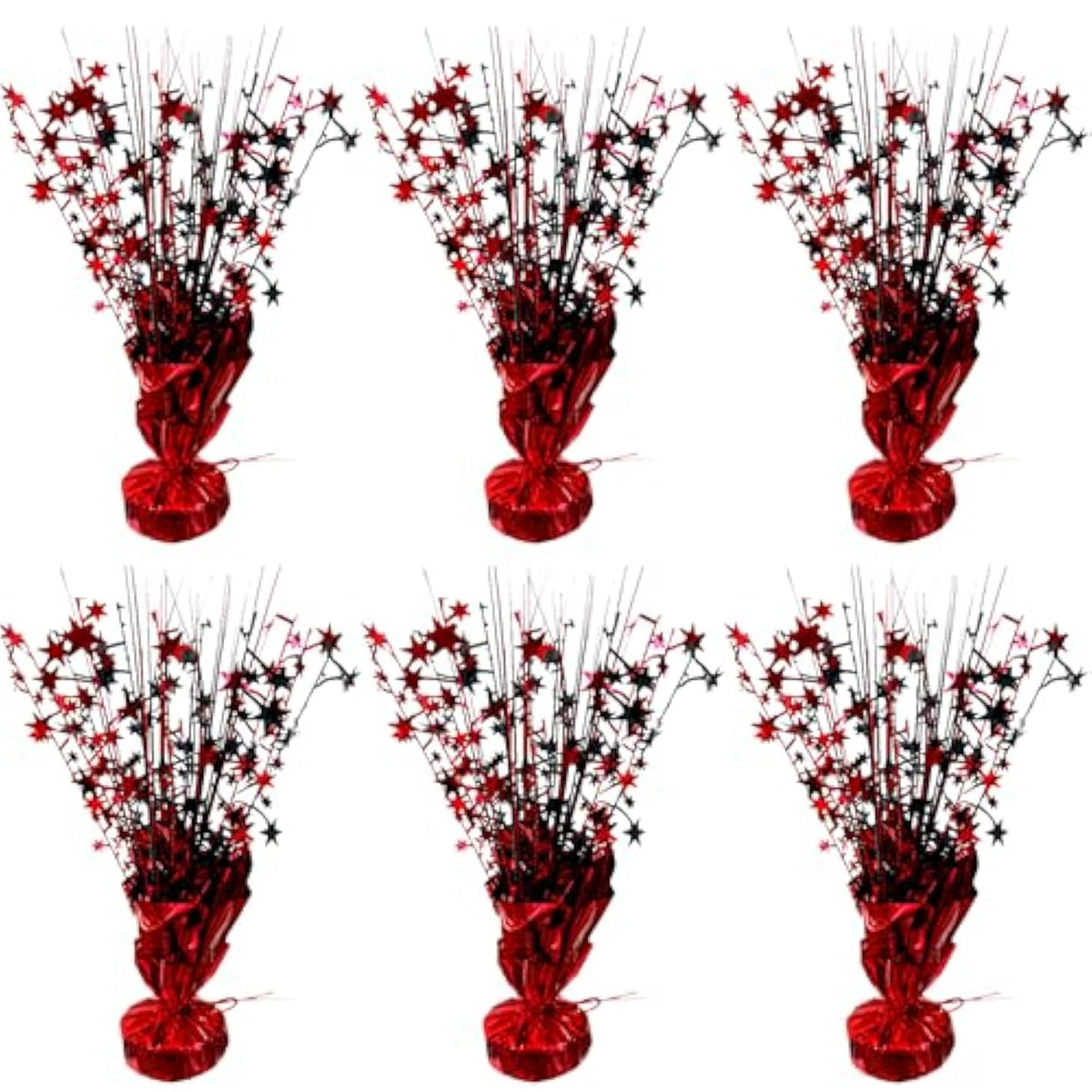 6 Pack 2026 Graduation Table Centerpieces Red Black Party Decor