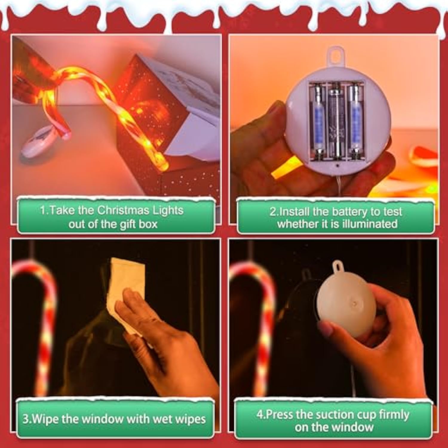 3 Pack Christmas Window Lights Decorations With Timer,Battery Powered Red Lighted Candy Cane Led Sucker For Xmas 2026 Ha