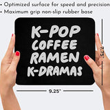 Funny Coffee 9 Inch Mousepad Cafe Mousemat - K-Pop Coffee Ramen K-Dramas Funny South Korean Tee