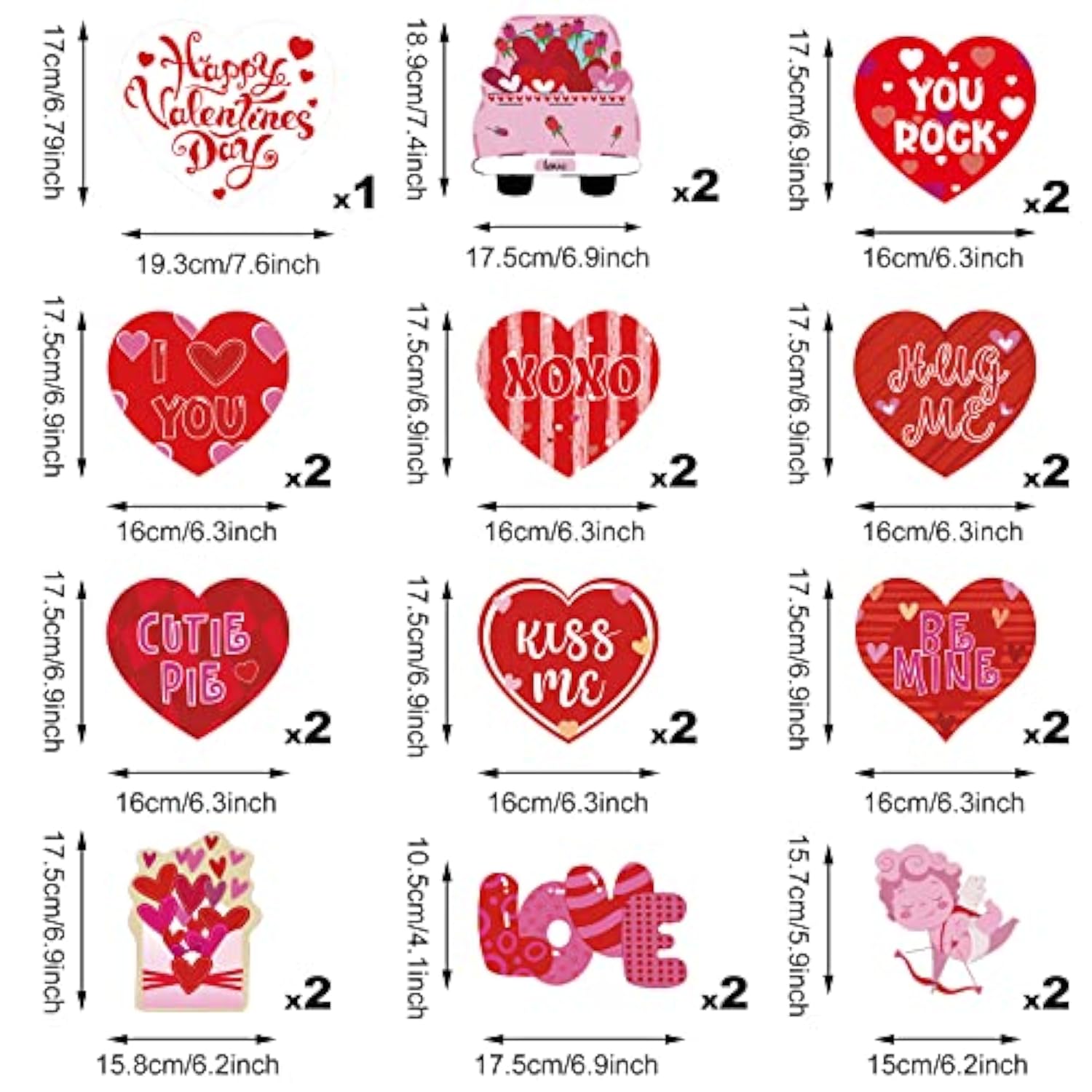 53 Pcs Valentine‘S Day Party Decorations, Valentine Hanging Heart Swirls Ceiling Foil Decorations Red Pink Conversation Hearts Decor For Happy Valentines Day Wedding Anniversary Theme Party Supplies