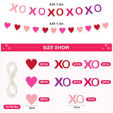 4 Pcs Felt Banner Valentines Decorations Pink Felt Ball Garland Hanging Banner Valentines Decor For Anniversary Wedding Valentine‘S Day