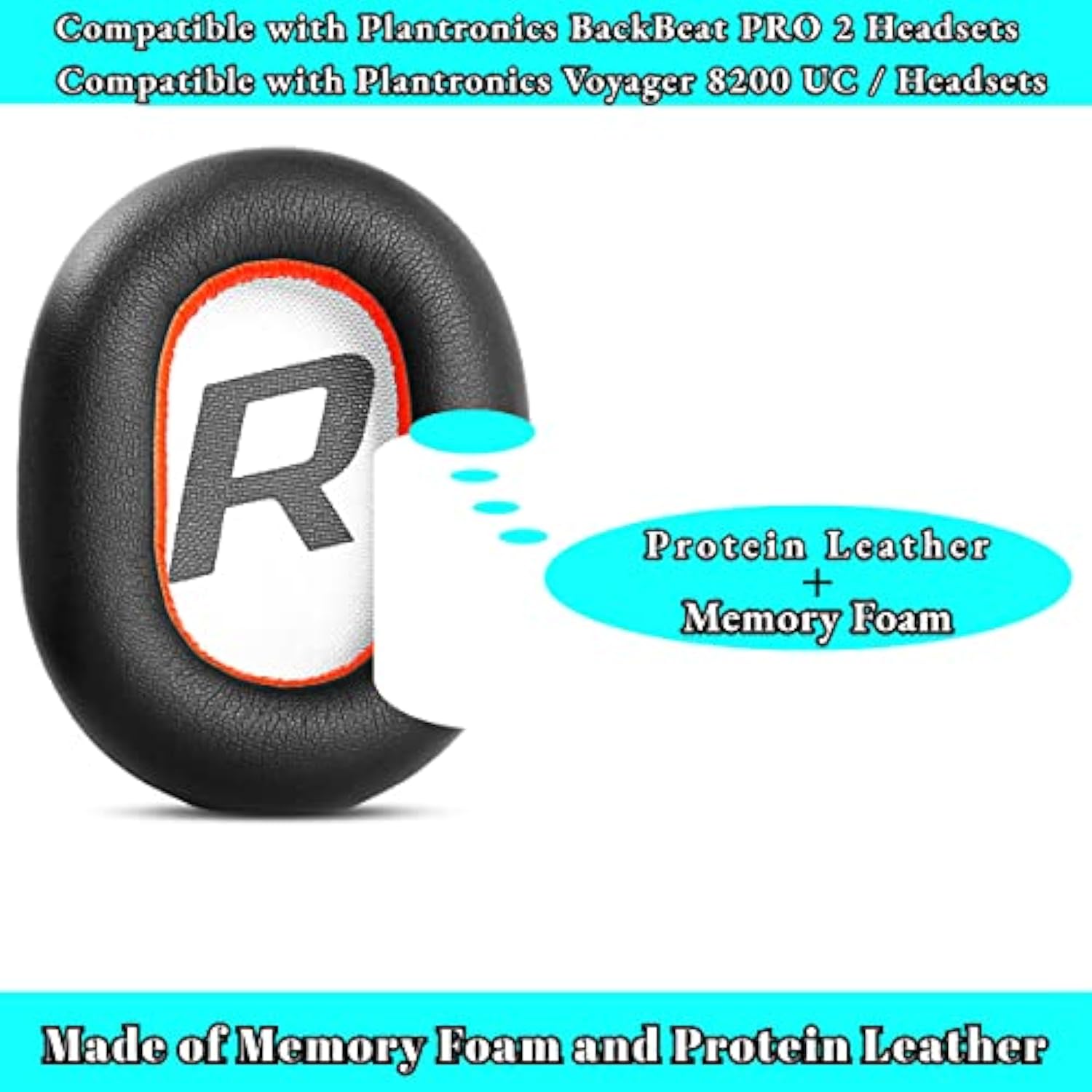 Voyager 8200 Uc Replacement Ear Pads Ear Cushion Compatible With Plantronics Voyager 8200 Uc/Backbeat Pro 2 Headphones (Black)