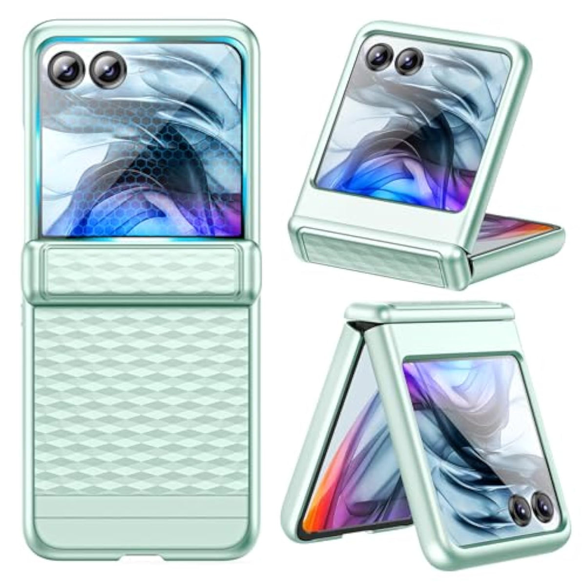 For Razr 2024 Case, Motorola Razr 2024/2025 Case With Hinge Protection & Built-In Screen Protector [Anti-Scratch & No-Slip]Full Body Drop Protection Protective Phone Case For Razr 2024-Mint Green