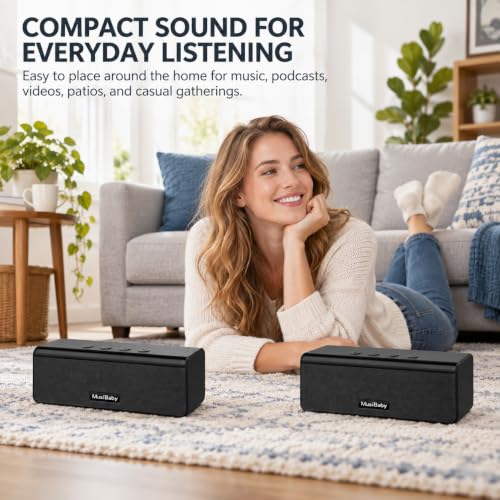 Small Bluetooth Speaker, Gifts for Women Mothers Mom Wife Her Waterproof Portable Speakers Wireless with Stereo Sound, Dual Pairing, 24HRs Playtime,