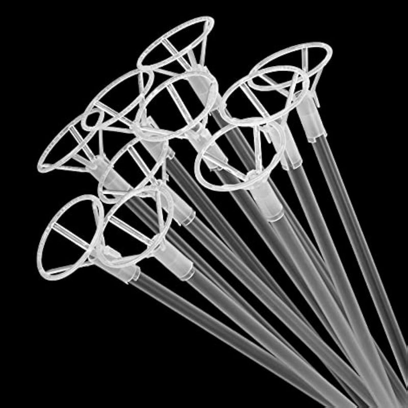 50Pcs Balloon Sticks With Cups, 16In Clear Bobo Balloon Holders Large And Long Balloon Stand For Large Birthday Graduation Wedding Party Decorations