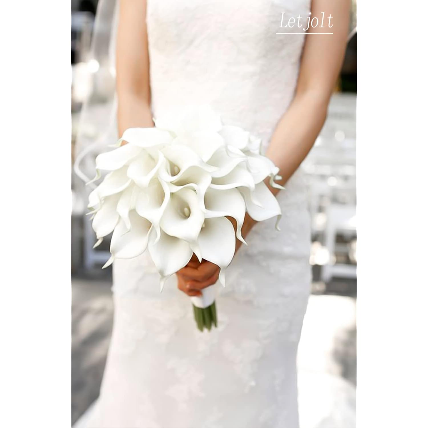 White Calla Lily 12Pcs Artificial Flowers Bouquet For Wedding Bride Shower Blessing Gift Home Decoration Faux Calla Lilies Flower, White