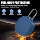 Silicone Case for Raycon Essential Open Earbuds Dark Blue with Carabiner All-Round Protection Scratch-Resistant Washable Soft Skin Wireless Open Ear Headphones Ultra-Lightweight Cover