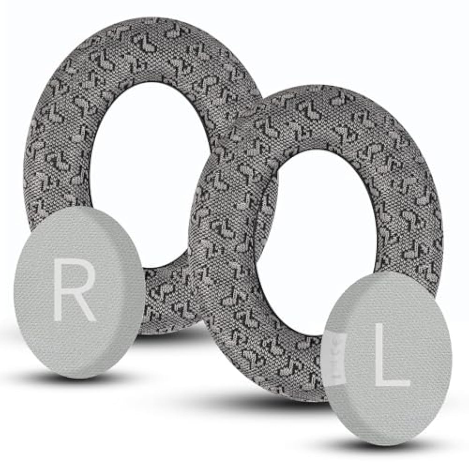 Headphones Replacement Ear Pads, Cushions For Bose Noise Cancelling Headphones 700?Nc700? Noise Cancelling Over-Ear Improved Durability, Breathable Cotton Fabric With Musical Notes Print, Grey