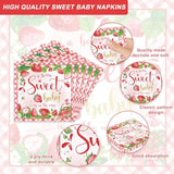 120Pcs Strawberry Baby Shower Supplies For Girls A Berry Sweet Baby Pregnancy Party Decorations Dinnerware Set Paper Plates Napkins Cups Set For 20 Guests