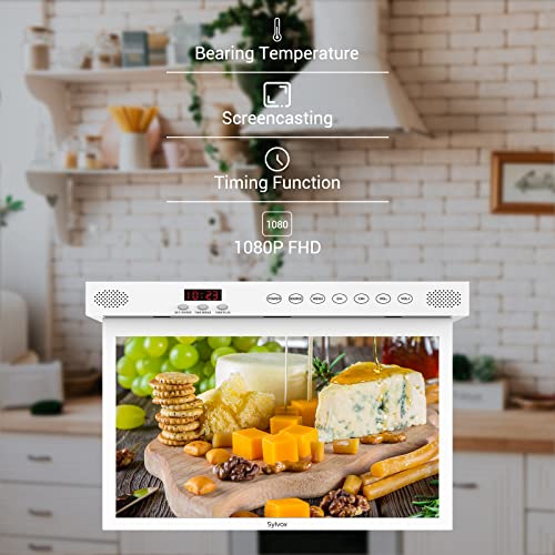 Kitchen Tv,15.6 Inch Under Cabinet Tv, Televison For Kitchen, Smart Tv Built-In App Store, Support Wifi Bluetooth, 1080P Small Tv For Rv Camper, Bedroom, Boat