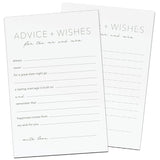 Advice And Wishes For The Mr And Mrs, Minimalist 6X4 Pack Of 50, For Wedding Games For Reception, Bridal Shower Bingo, Best Wishes Cards, Wedding Bingo Game