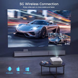 Projector With Wifi And Bluetooth, Outdoor 4K Support 18000L Projector Hd 1080P Max 300" Display, Movie Video Portable Home Theater Projector Compatible With Usb/Hdmi/Ios/Android/Tv Stick