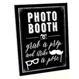 Big Dot of Happiness Photo Booth Sign with Stand – Festive & Durable Plastic Display – Indoor & Outdoor Party Decoration – 10.5” x 13.75”