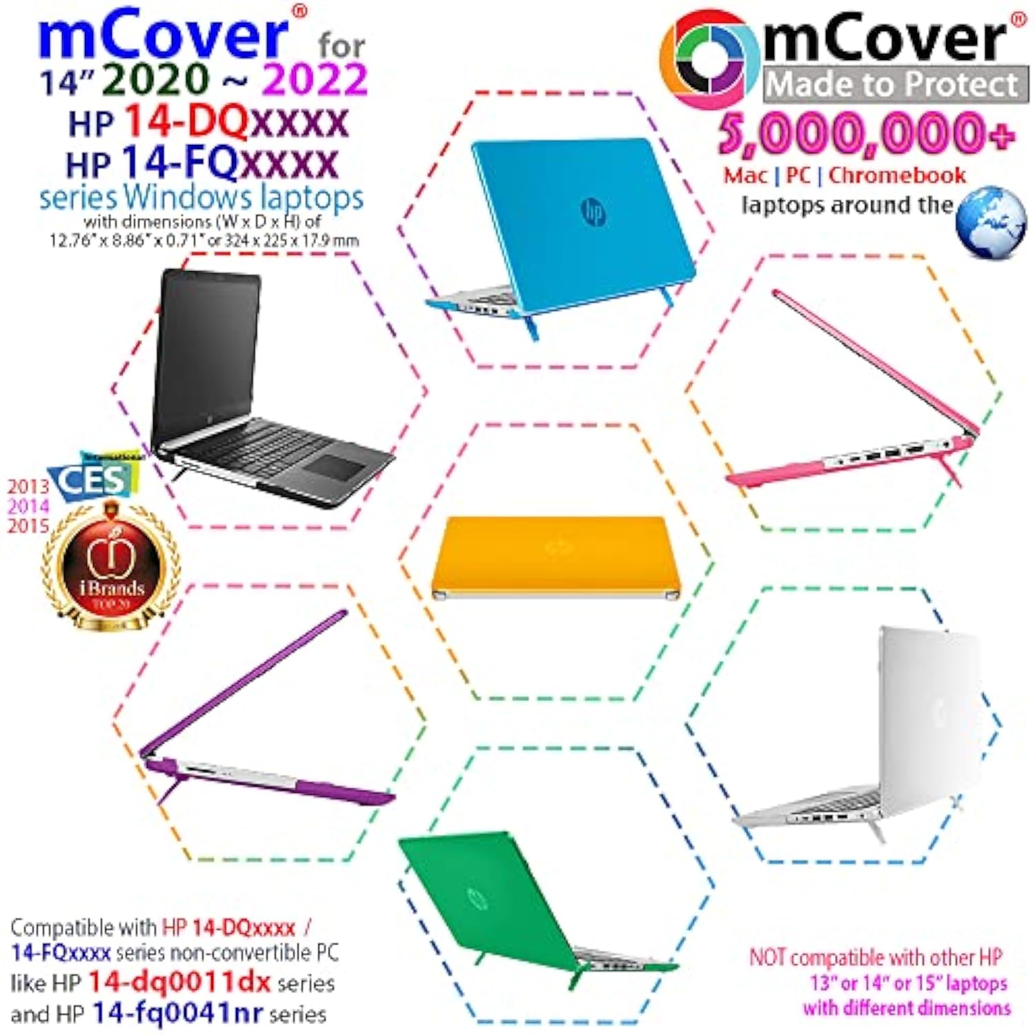 mCover Case Only Compatible for 2020~2022 14" HP 14-DQxxxx / 14-FQxxxx Series Windows PC (NOT Compatible with Any Other HP Models) - Orange