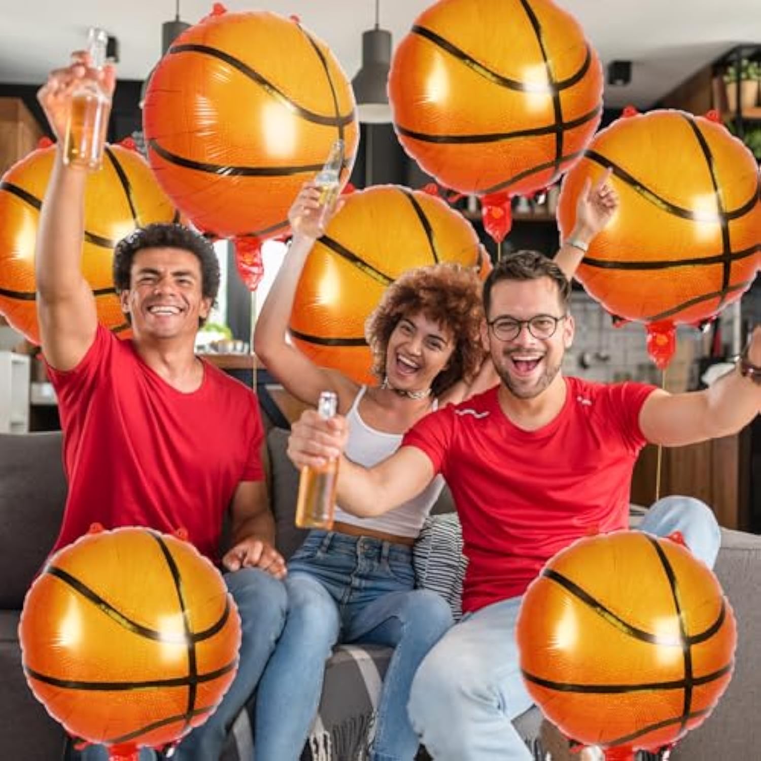 12 Pcs Basketball Balloons,18 Inch Basketball Party Foil Balloons,Sports Mylar Balloons Basketball Birthday Decorations For Basketball Party Sports Theme Party Supplies (Basketball)